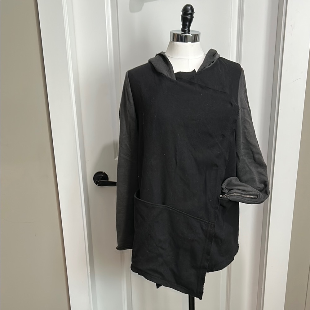 Jolt Black and Gray Asymmetrical Jacket